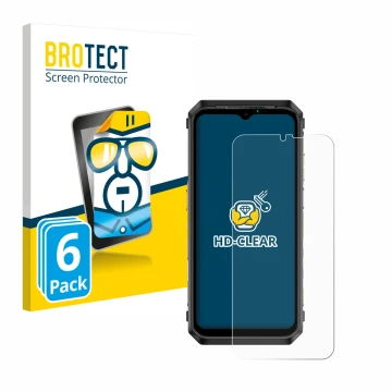 Face avant d’un emballage produit avec le logo de la marque BROTECT. À côté, l’appareil Ulefone Power Armor 18T Ultra est repr