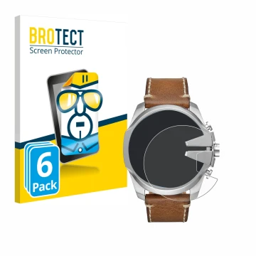 Face avant d’un emballage produit avec le logo de la marque BROTECT. À côté, l’appareil Diesel Mega Chief est représenté avec 