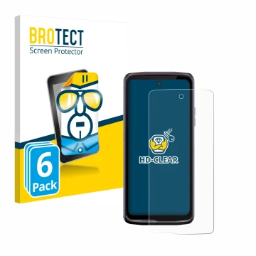 Face avant d’un emballage produit avec le logo de la marque BROTECT. À côté, l’appareil Crosscall Stellar X5 est représenté av
