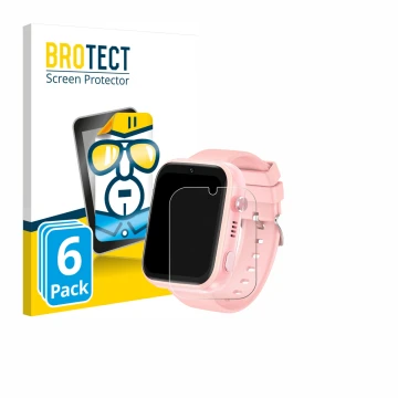 Face avant d’un emballage produit avec le logo de la marque BROTECT. À côté, l’appareil jianyana 4G Kids Smartwatch est représ