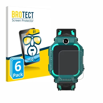 Face avant d’un emballage produit avec le logo de la marque BROTECT. À côté, l’appareil Retoo Smartwatch 1.44