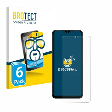 Face avant d’un emballage produit avec le logo de la marque BROTECT. À côté, l’appareil Xiaomi Redmi A3 est représenté avec la