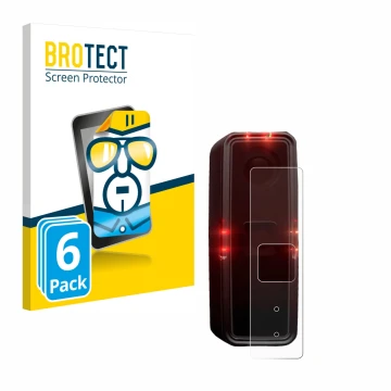 Face avant d’un emballage produit avec le logo de la marque BROTECT. À côté, l’appareil Alps Alpine Ride Safety RS 1000 est re