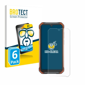Face avant d’un emballage produit avec le logo de la marque BROTECT. À côté, l’appareil Blackview BV7200 est représenté avec l