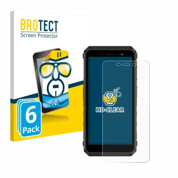 Face avant d’un emballage produit avec le logo de la marque BROTECT. À côté, l’appareil Ulefone Power Armor X11 Pro est représ