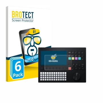 Face avant d’un emballage produit avec le logo de la marque BROTECT. À côté, l’appareil Polyend Tracker est représenté avec la