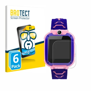 Face avant d’un emballage produit avec le logo de la marque BROTECT. À côté, l’appareil Bothergu Kids Smartwatch Q12 est repré