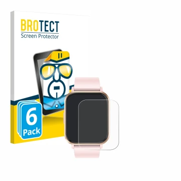 Face avant d’un emballage produit avec le logo de la marque BROTECT. À côté, l’appareil walkbee Smartwatch 1.83