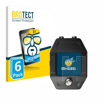 Face avant d’un emballage produit avec le logo de la marque BROTECT. À côté, l’appareil Shure GLXD16+ est représenté avec la p