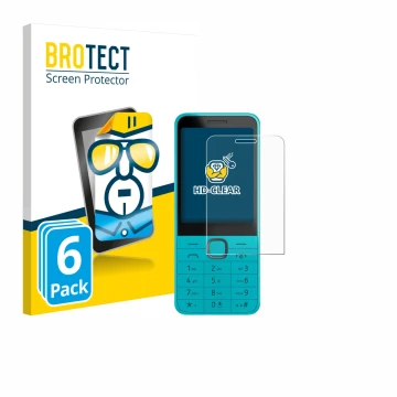 Face avant d’un emballage produit avec le logo de la marque BROTECT. À côté, l’appareil Nokia 235 4G (2024) est représenté ave