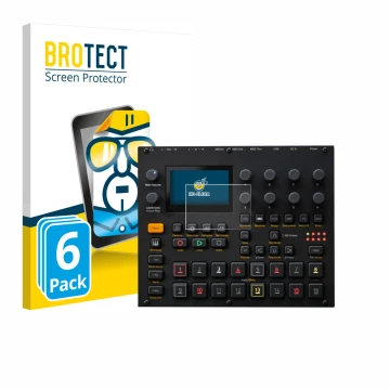 Face avant d’un emballage produit avec le logo de la marque BROTECT. À côté, l’appareil Elektron Digitakt II est représenté av