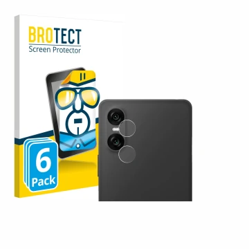 Face avant d’un emballage produit avec le logo de la marque BROTECT. À côté, l’appareil Sony Xperia 10 VI (Caméra UNIQUEMENT) 
