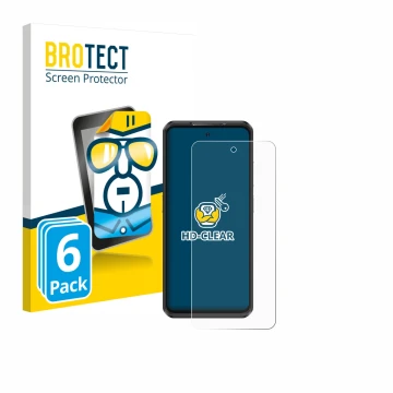 Face avant d’un emballage produit avec le logo de la marque BROTECT. À côté, l’appareil Ulefone Armor 25T Pro est représenté a