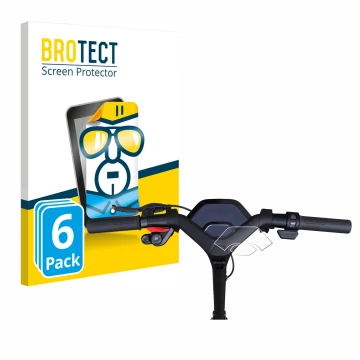 Face avant d’un emballage produit avec le logo de la marque BROTECT. À côté, l’appareil Segway Ninebot P65D est représenté ave