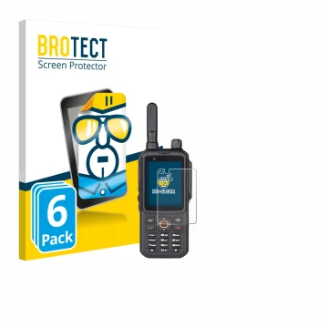 Face avant d’un emballage produit avec le logo de la marque BROTECT. À côté, l’appareil Inrico T320 est représenté avec la pro