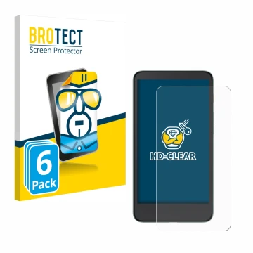 Face avant d’un emballage produit avec le logo de la marque BROTECT. À côté, l’appareil Xiaomi Moaan InkPalm 5 est représenté 