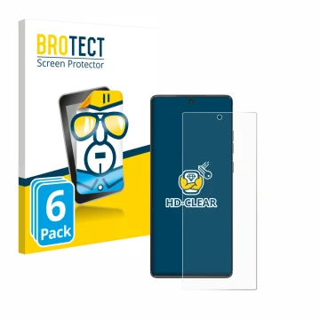 Face avant d’un emballage produit avec le logo de la marque BROTECT. À côté, l’appareil Motorola Moto G85 est représenté avec 