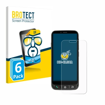 Face avant d’un emballage produit avec le logo de la marque BROTECT. À côté, l’appareil SPC Zeus 4G Pro est représenté avec la