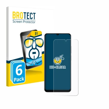 Face avant d’un emballage produit avec le logo de la marque BROTECT. À côté, l’appareil realme C61 est représenté avec la prot