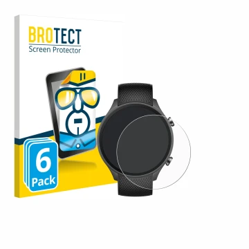 Face avant d’un emballage produit avec le logo de la marque BROTECT. À côté, l’appareil OnePlus watch 2R est représenté avec l