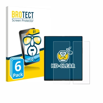 Face avant d’un emballage produit avec le logo de la marque BROTECT. À côté, l’appareil Samsung Galaxy Z Fold 6 5G (Affichage 