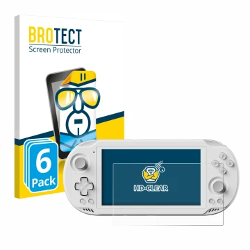 Face avant d’un emballage produit avec le logo de la marque BROTECT. À côté, l’appareil AYN Odin 2 Mini est représenté avec la