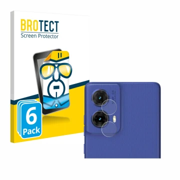 Face avant d’un emballage produit avec le logo de la marque BROTECT. À côté, l’appareil Motorola Moto G85 (Caméra UNIQUEMENT) 