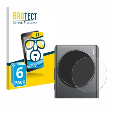Face avant d’un emballage produit avec le logo de la marque BROTECT. À côté, l’appareil Vivo X100 Ultra (Caméra UNIQUEMENT) es