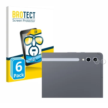 Face avant d’un emballage produit avec le logo de la marque BROTECT. À côté, l’appareil Samsung Galaxy Tab S10 Ultra 5G (Camér