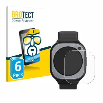 Face avant d’un emballage produit avec le logo de la marque BROTECT. À côté, l’appareil Xplora X6Pro est représenté avec la pr