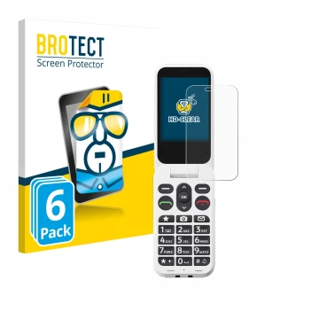 Face avant d’un emballage produit avec le logo de la marque BROTECT. À côté, l’appareil Doro Leva L30 est représenté avec la p