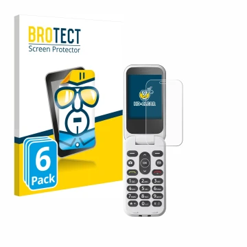 Face avant d’un emballage produit avec le logo de la marque BROTECT. À côté, l’appareil Doro 2820 est représenté avec la prote