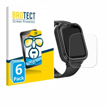Face avant d’un emballage produit avec le logo de la marque BROTECT. À côté, l’appareil RAYOFI Kids Smartwatch est représenté 