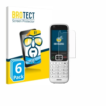Face avant d’un emballage produit avec le logo de la marque BROTECT. À côté, l’appareil Unify OpenScape S6 est représenté avec