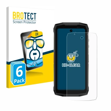 Face avant d’un emballage produit avec le logo de la marque BROTECT. À côté, l’appareil Ulefone Armor Mini 20 Pro est représen