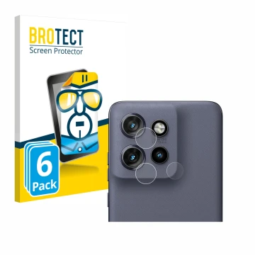 Face avant d’un emballage produit avec le logo de la marque BROTECT. À côté, l’appareil Motorola Edge 50 Neo (Caméra UNIQUEMEN