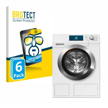 Face avant d’un emballage produit avec le logo de la marque BROTECT. À côté, l’appareil Miele WEH875 est représenté avec la pr