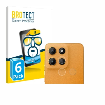 Face avant d’un emballage produit avec le logo de la marque BROTECT. À côté, l’appareil Motorola Moto G15 (Caméra UNIQUEMENT) 