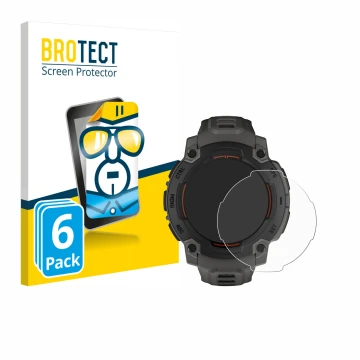 Face avant d’un emballage produit avec le logo de la marque BROTECT. À côté, l’appareil Garmin Instinct E (45 mm) est représen