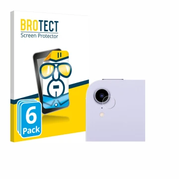 Face avant d’un emballage produit avec le logo de la marque BROTECT. À côté, l’appareil Apple iPad Mini 7 2024 (Caméra UNIQUEM