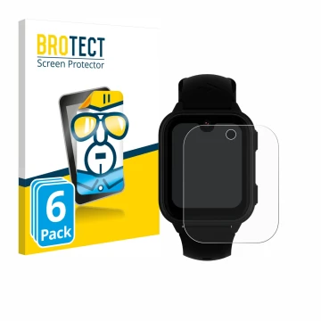 Face avant d’un emballage produit avec le logo de la marque BROTECT. À côté, l’appareil Garett Kids Vibe 4G est représenté ave