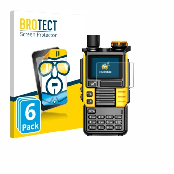 Face avant d’un emballage produit avec le logo de la marque BROTECT. À côté, l’appareil Quansheng UV-K5 (99) est représenté av