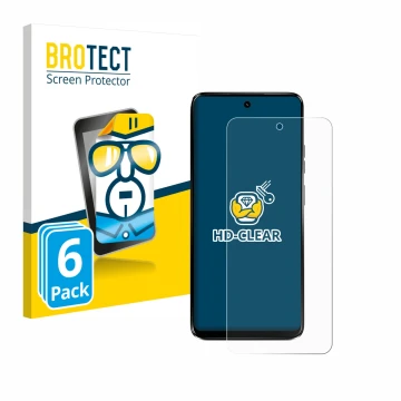 Face avant d’un emballage produit avec le logo de la marque BROTECT. À côté, l’appareil Motorola Moto G34 5G est représenté av
