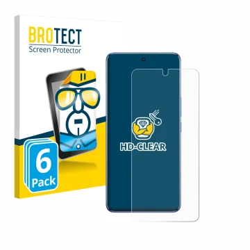 Face avant d’un emballage produit avec le logo de la marque BROTECT. À côté, l’appareil Vivo V50 est représenté avec la protec