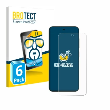 Face avant d’un emballage produit avec le logo de la marque BROTECT. À côté, l’appareil ZTE Blade V70 est représenté avec la p