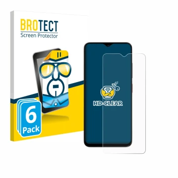 Face avant d’un emballage produit avec le logo de la marque BROTECT. À côté, l’appareil ZTE Blade A35e est représenté avec la 