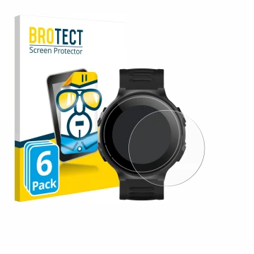 Face avant d’un emballage produit avec le logo de la marque BROTECT. À côté, l’appareil Kiprun GPS 500 Coros est représenté av