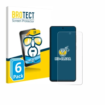 Face avant d’un emballage produit avec le logo de la marque BROTECT. À côté, l’appareil Samsung Galaxy S25 Edge est représenté