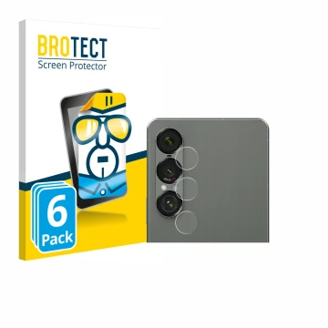 Face avant d’un emballage produit avec le logo de la marque BROTECT. À côté, l’appareil Sony Xperia 1 VII (Caméra UNIQUEMENT) 