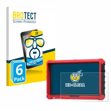 Face avant d’un emballage produit avec le logo de la marque BROTECT. À côté, l’appareil Lilliput A7s 7